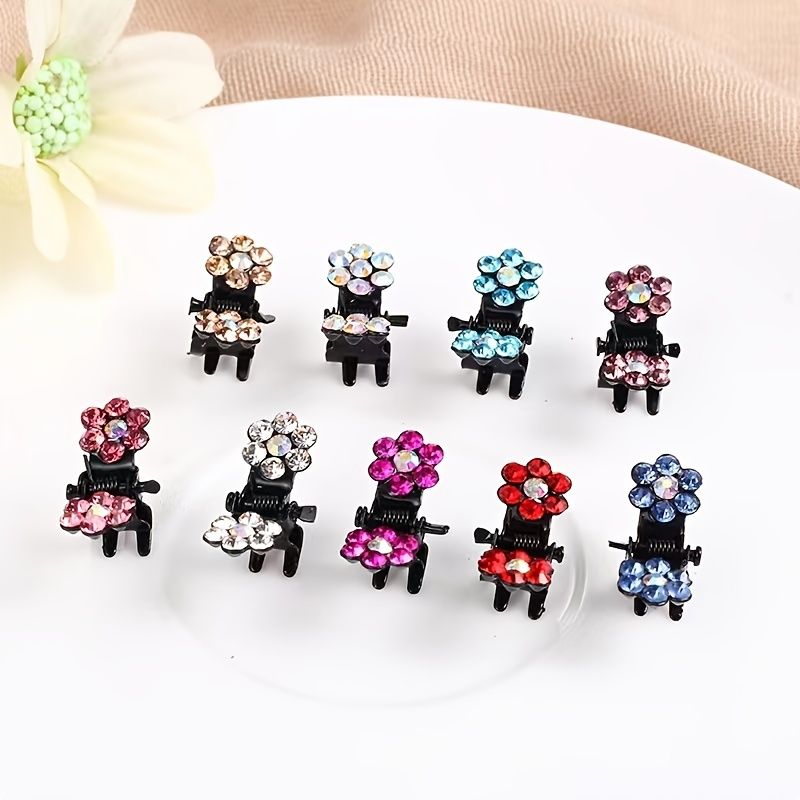 24 St Flickor Rhinestone Flower Hair Claw Clips