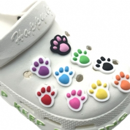 9st Paw Print Sko Berlocker För Träskor Pvc Skodekorationer Tillbehör Passar För Clog Pins Armband Barn Flickor Pojkar Sandaler Tofflor