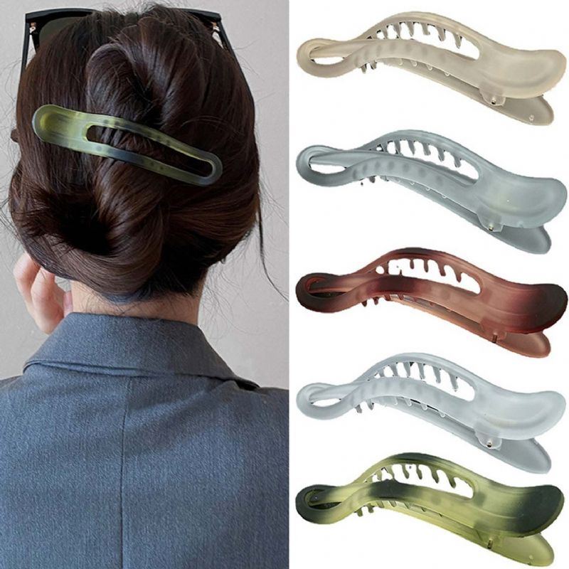 Alligator Styling Hårklämmor Matt Premium Strong Shark Hair Claw Clips Hårtyper Halkfria Håraccessoarer För Kvinnor Tjejer