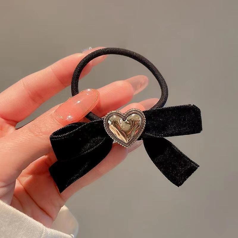 Barns Retro Simple Heart Bow Head Rep Hårnål Hårklämma Hårtillbehör