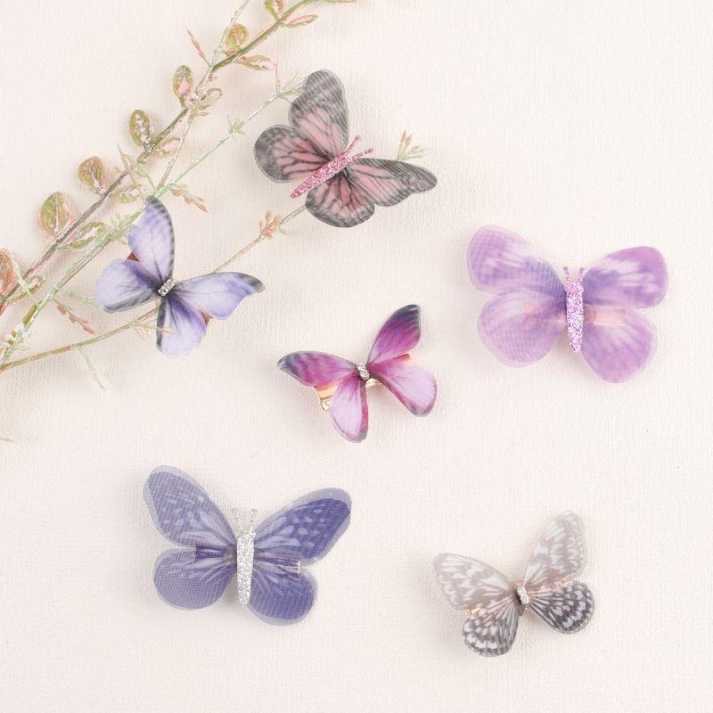 Boutique Butterfly Hårklämmor Glitter Barrettes Söta Corlorful Flickor