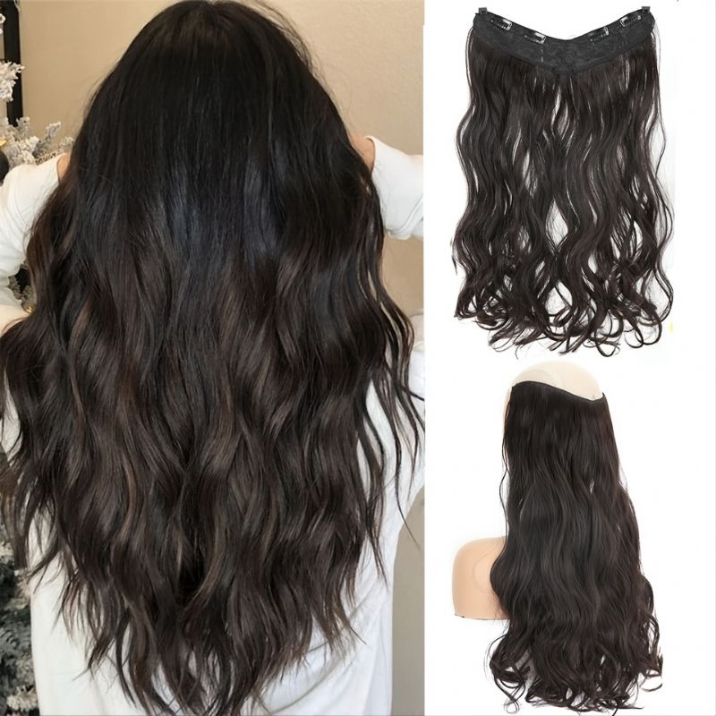 Hair Extensions Clip In 16-24 Inches Vågigt Hårförlängning Syntetiskt Hårstycken För Kvinnor Tjejer