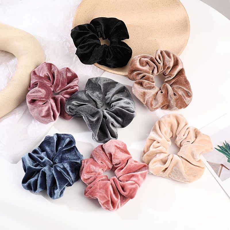 Hår Scrunchies Premium Velvet Scrunchy Elastiska Hårband För Flickor Kvinnor Håraccessoarer Hästsvanshållare 5st