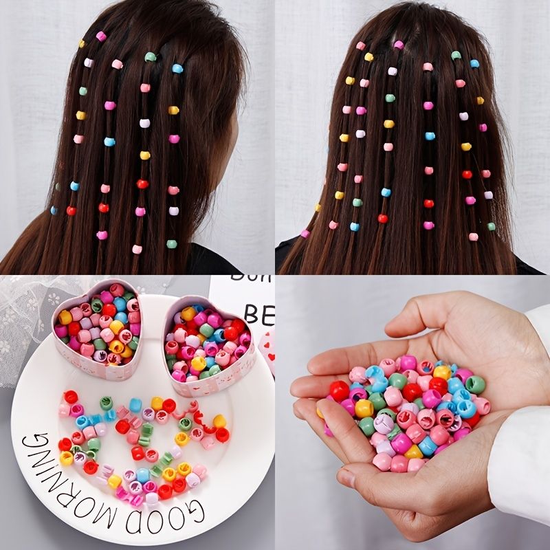 Mini Hårklämmor Rainbow Beads Clip För Barn Flickor Kvinnor Små Färgglada Käkklämmor I Plast Mode Hårtillbehör För