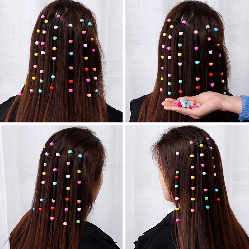 Mini Hårklämmor Rainbow Beads Clip För Barn Flickor Kvinnor Små Färgglada Käkklämmor I Plast Mode Hårtillbehör För