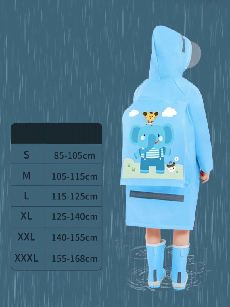 Söt Tecknad Pu-regnrock I Mikroelastiskt Tyg För Barn
