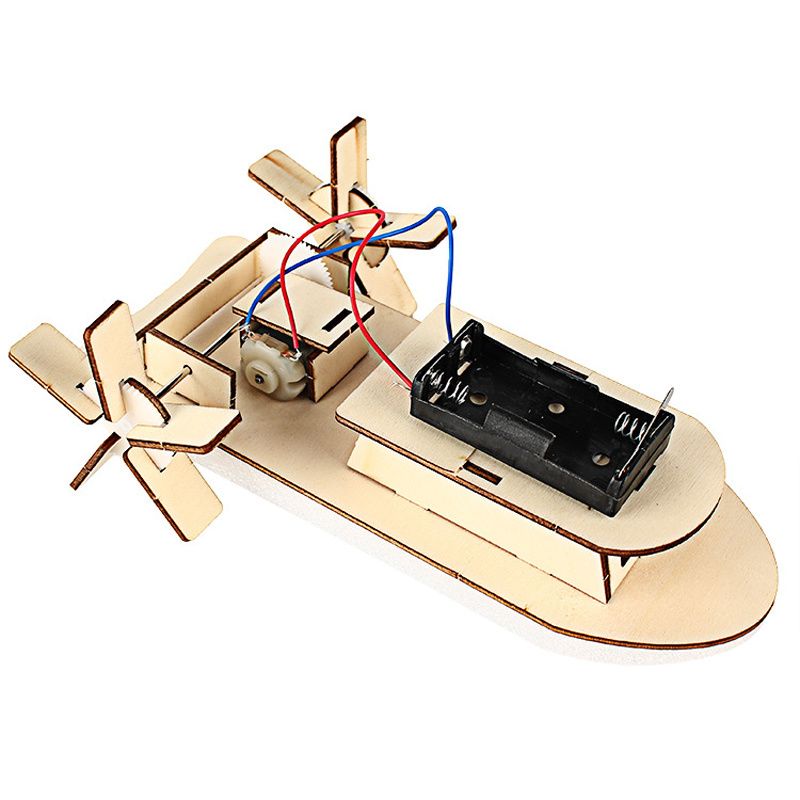 Student Diy Steamer Scientific Invention Kit Diy Technology Produktionsbåt Småbarn Pojkar Handgjorda Vetenskapliga Experiment Materialväska