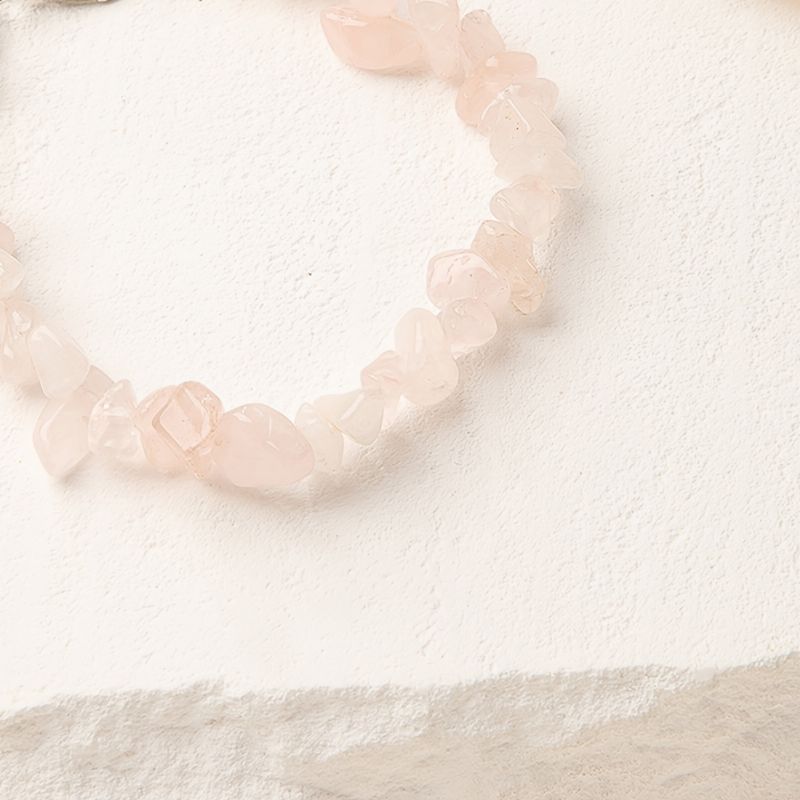 Naturliga Rose Quartz Armband För Kvinnor Chakra Justerbara För Smycken Present Födelsedagspresenter För Mamma Fru Flickor Henne