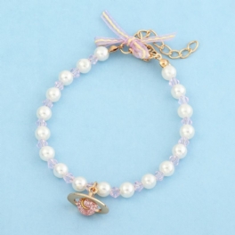 Toddler Flickor Pearl Armband Planet Charm Dekor 1st