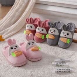 Pojkar Flickor Tofflor Plysch Anti-slip Indoor Thermal Rabbit Design Skor Vinter Nytt