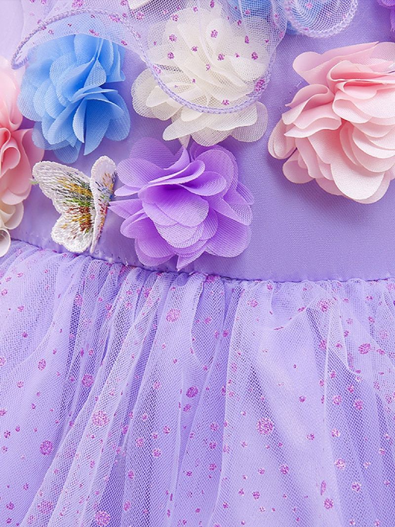 2st Flickor Purple Flower Party Dress & Pannband