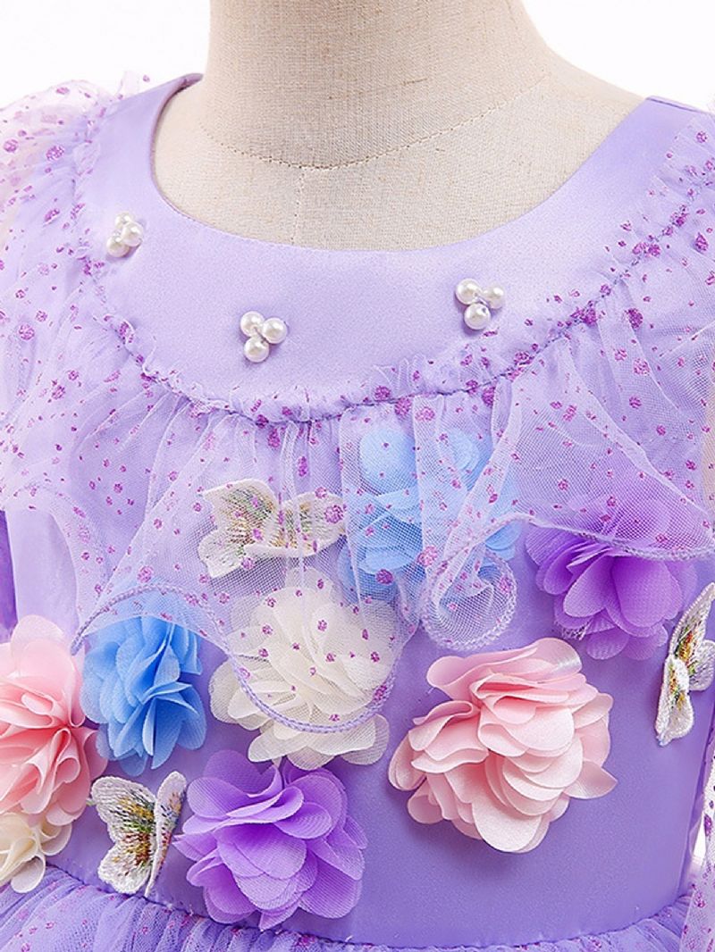 2st Flickor Purple Flower Party Dress & Pannband