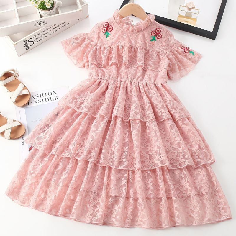 Barn Flickor Princess Dress Spring Cake Skirt Long Daily