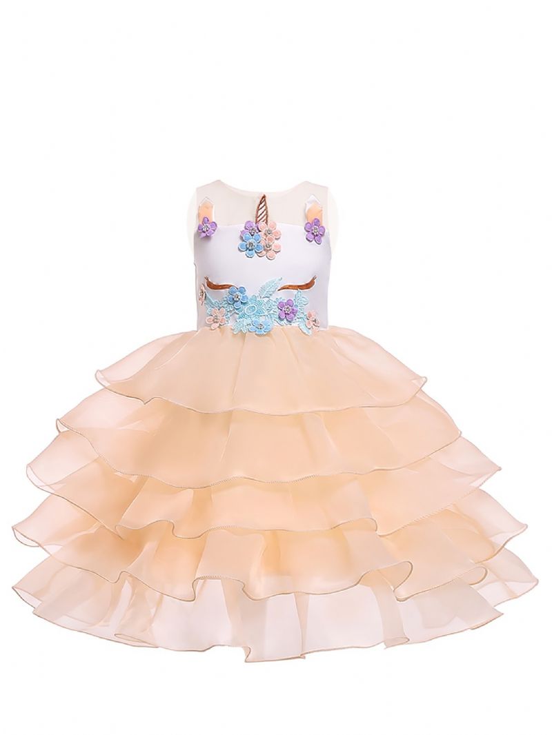 Barnklänning Kjol Unicorn Dress Flickor Halloween Kostymer Cosplay Princess