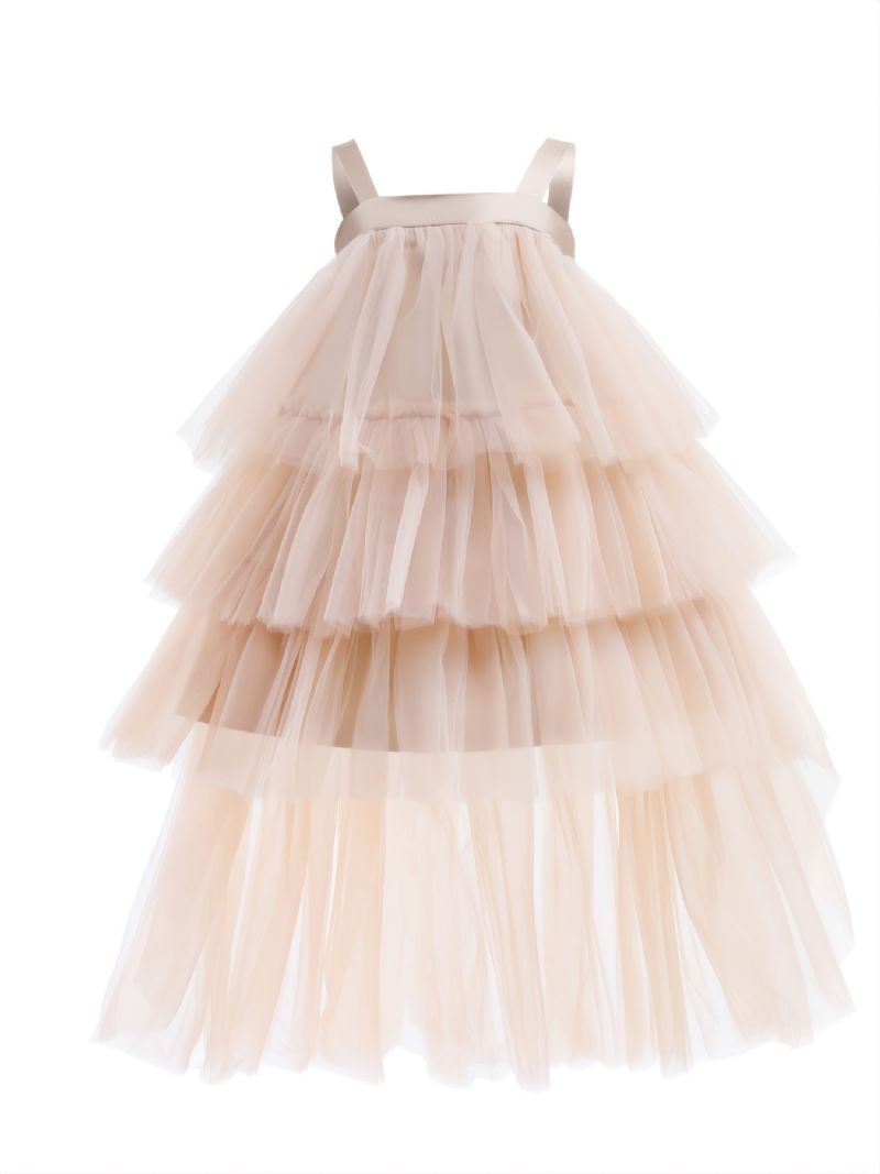 Bebis Flickor Off The Shoulder Klänning Spets Tyll Party Princess Dress