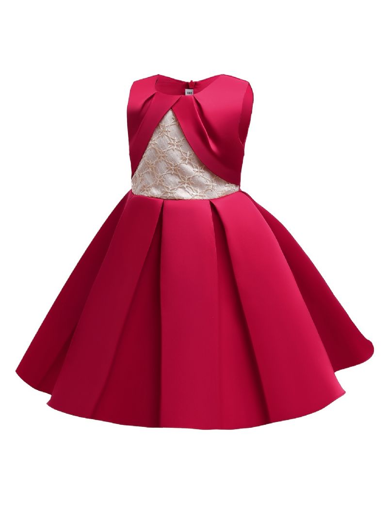 Flickor Colorblock Princess Dress Högtidlig Klänning För Julaftonsfest Födelsedag Barnkläder