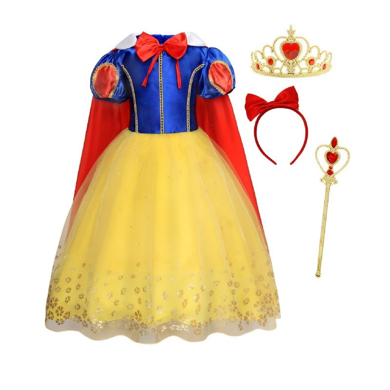 Flickor Princess Dress Up Up Födelsedagsfest Jul Cosplay Outfit Accessoarer Ingår Set Barnkläder