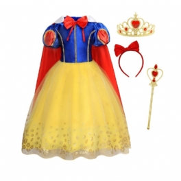 Flickor Princess Dress Up Up Födelsedagsfest Jul Cosplay Outfit Accessoarer Ingår Set Barnkläder