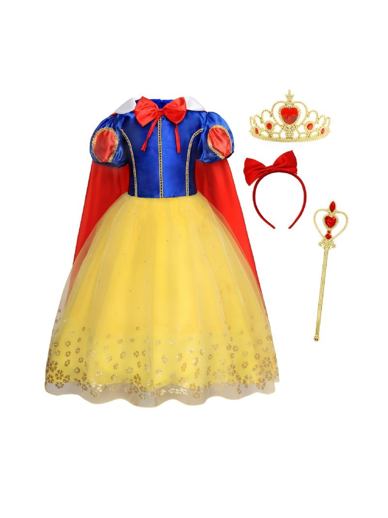 Flickor Princess Dress Up Up Födelsedagsfest Jul Cosplay Outfit Accessoarer Ingår Set Barnkläder