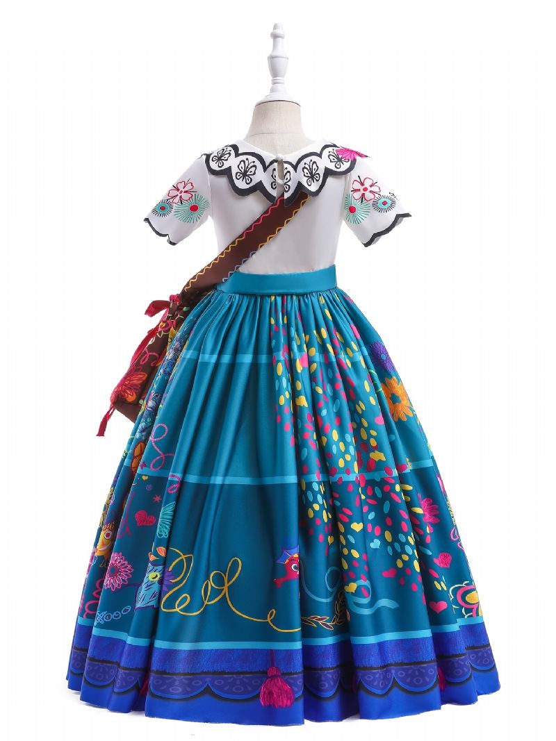 Flickor Princess Dress With Bag Kostym Up Födelsedagsfest Jul Cosplay Outfit