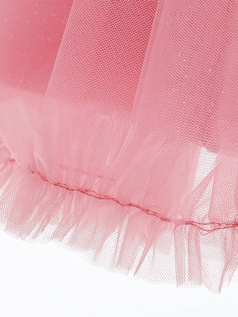 Flickor Princess Fluffy Mesh Broderade Eleganta Casual Klänningar