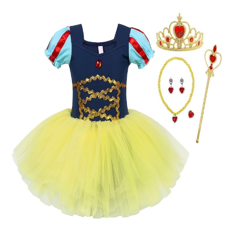 Flickor Prinsessan Tutu Klänning Balett Dansklänning Kostym Klä Upp Födelsedagsfest Jul Cosplay Outfit Tillbehör Ingår Set