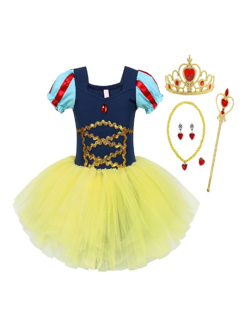 Flickor Prinsessan Tutu Klänning Balett Dansklänning Kostym Klä Upp Födelsedagsfest Jul Cosplay Outfit Tillbehör Ingår Set