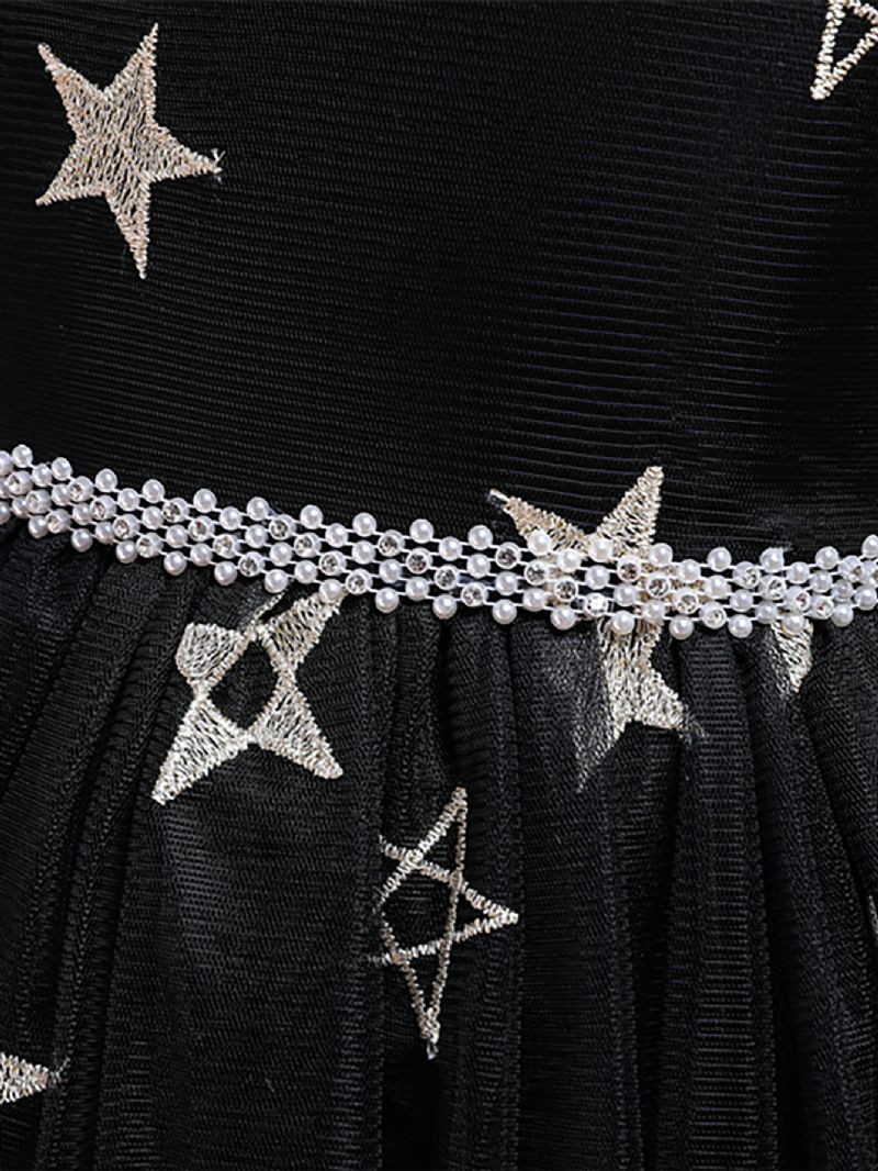 Halloween Flickor Starry Pentagram Design Mesh Dress Festklänningar Evenemangsklänningar