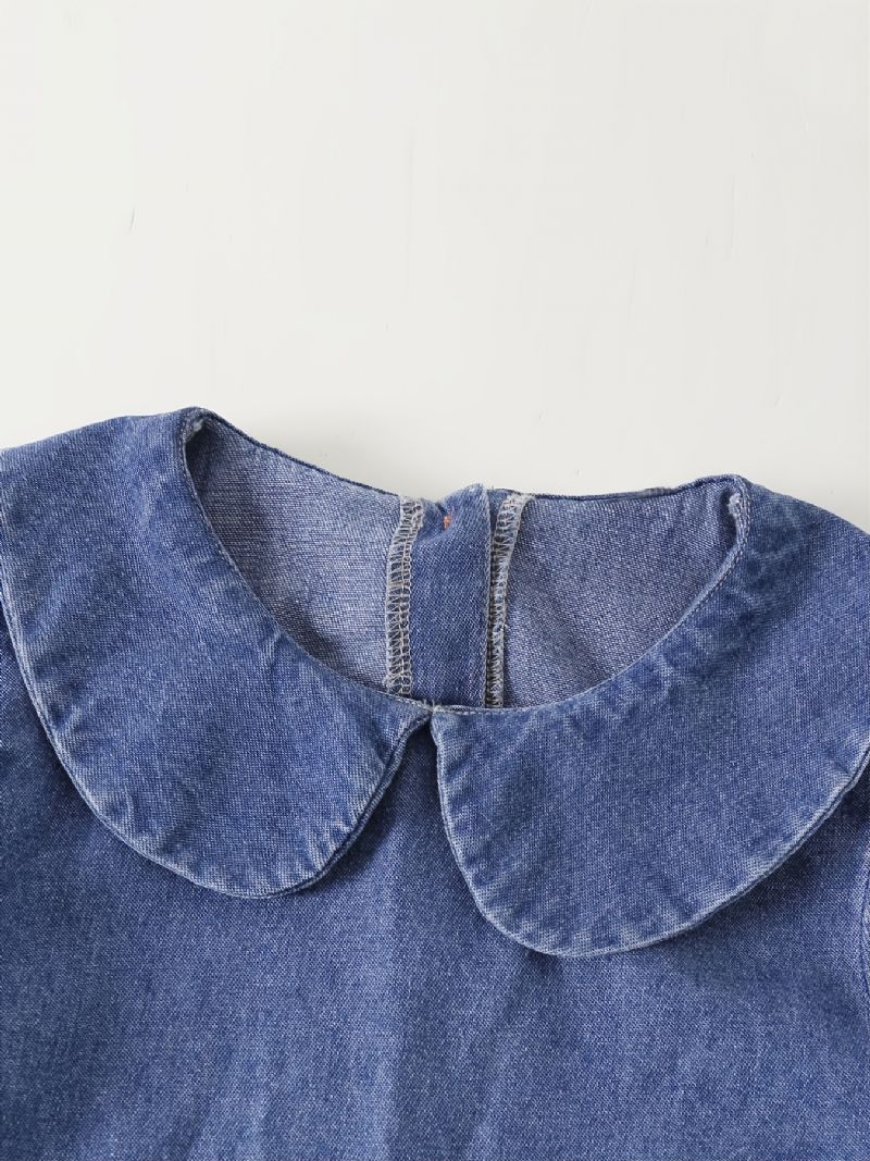 Höst Vinter Flickor Casual Modeabel Denim Långärmad Klänning