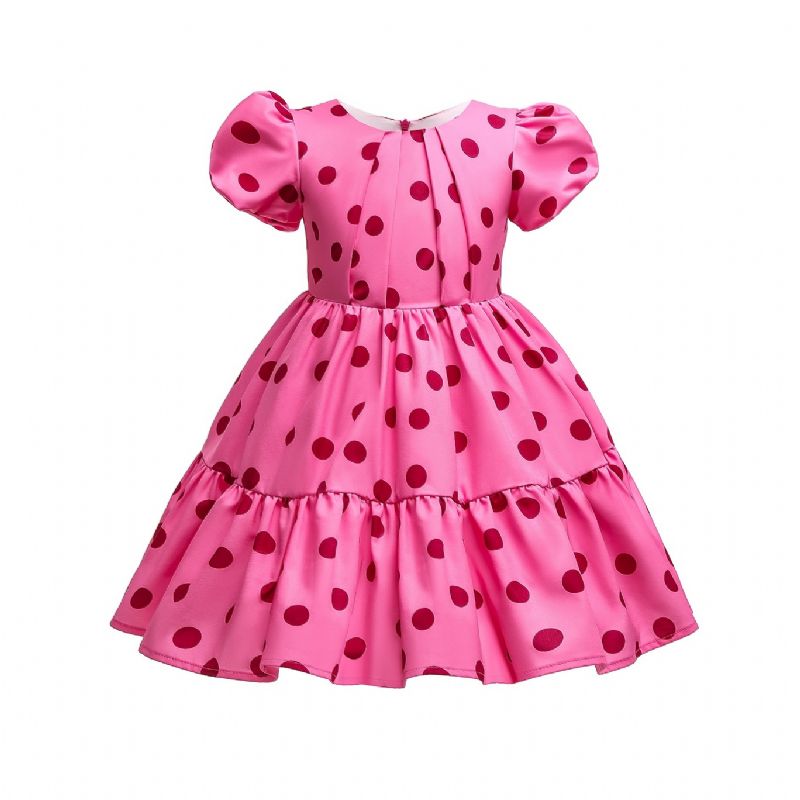 Puffärmsklänning För Flickor Polka Dots Princess Dress Barnkläder