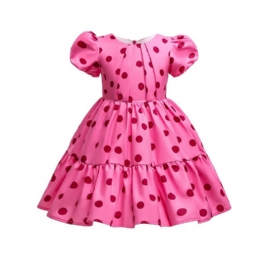 Puffärmsklänning För Flickor Polka Dots Princess Dress Barnkläder