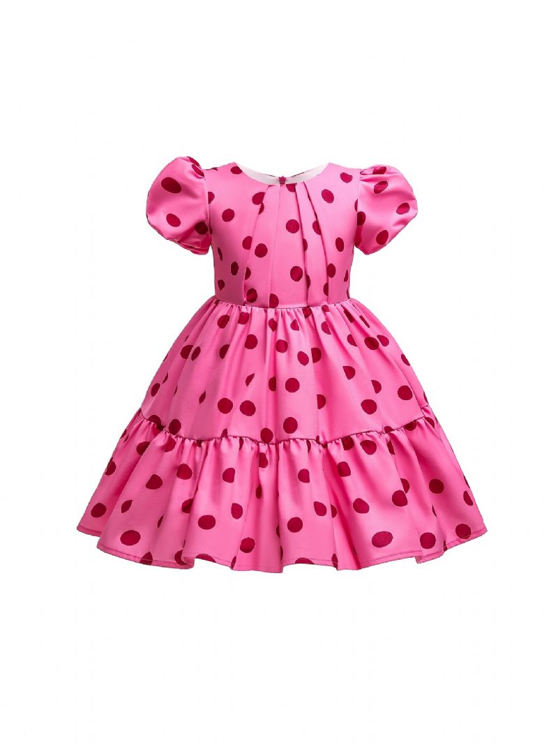 Puffärmsklänning För Flickor Polka Dots Princess Dress Barnkläder