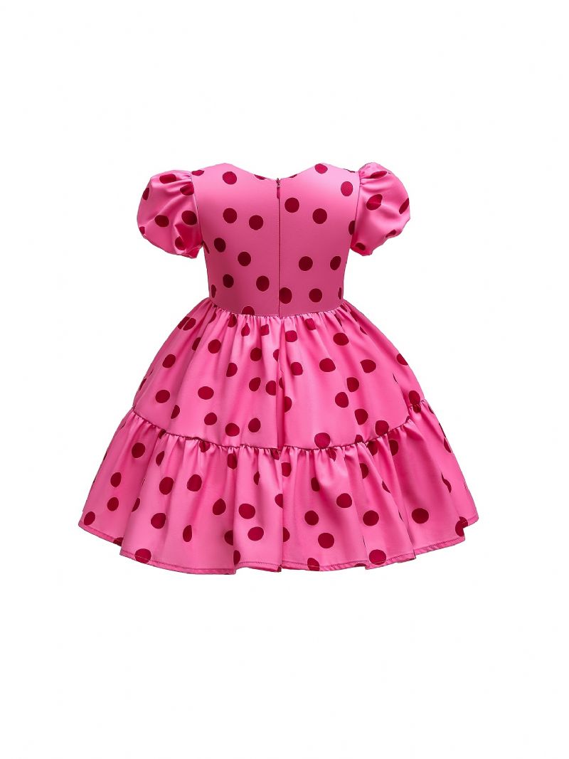 Puffärmsklänning För Flickor Polka Dots Princess Dress Barnkläder