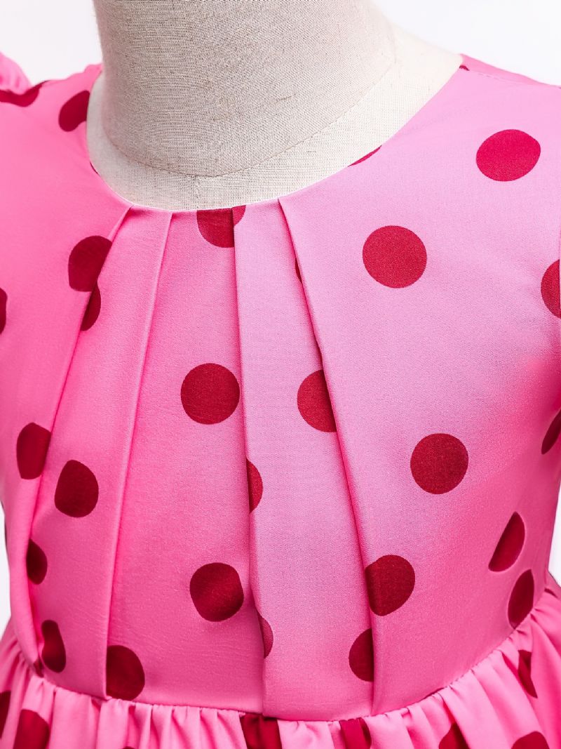 Puffärmsklänning För Flickor Polka Dots Princess Dress Barnkläder