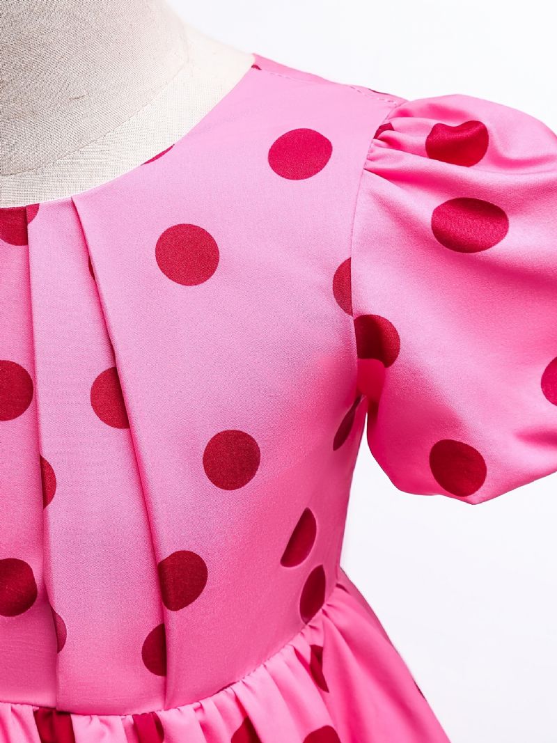 Puffärmsklänning För Flickor Polka Dots Princess Dress Barnkläder