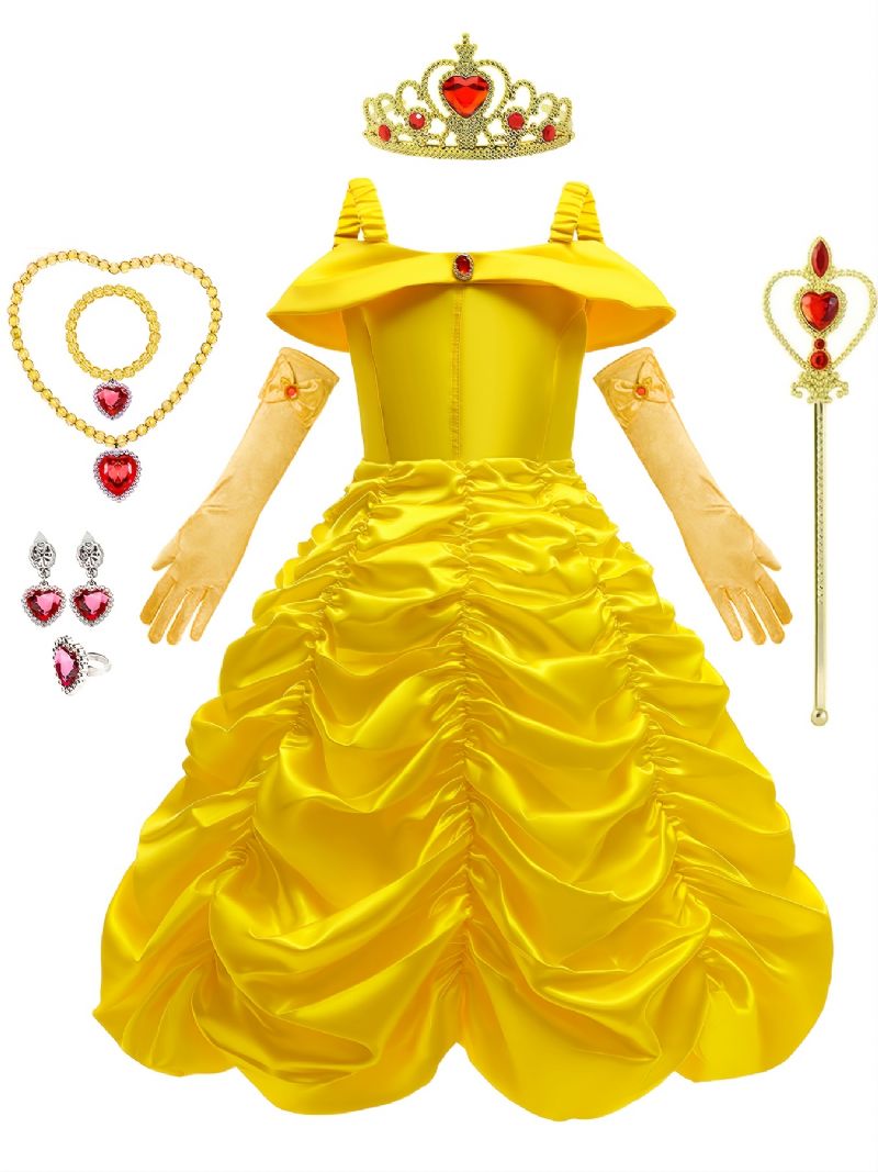 Tjejer Prinsessdräktklänning Med Accessoarer Beauty & The Beast Dress