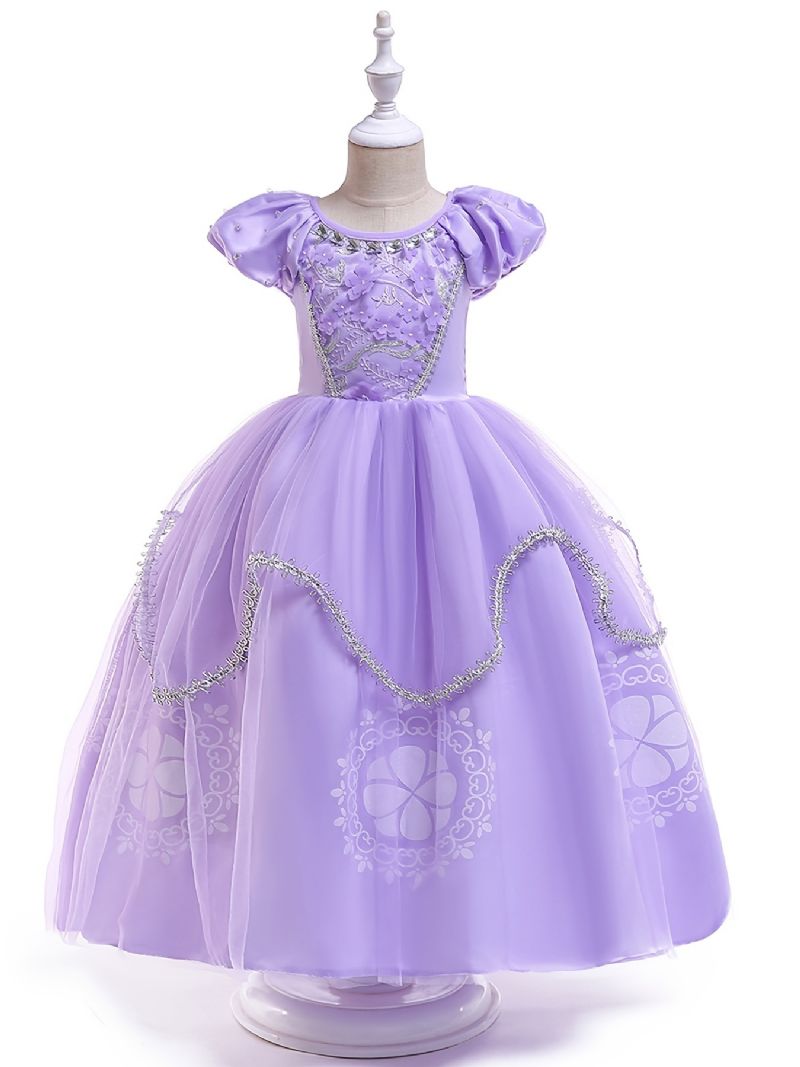 Tjejer Sofia Den Första Rapunzel Prinsessan Halloween-kostym Fancy Party Cosplay Dress Up Födelsedagsklänning