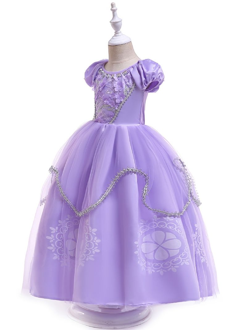 Tjejer Sofia Den Första Rapunzel Prinsessan Halloween-kostym Fancy Party Cosplay Dress Up Födelsedagsklänning