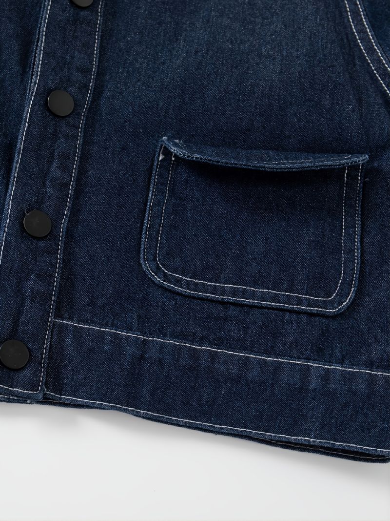 Barnmode Casual Pocket Jeansjacka Höst Vinter