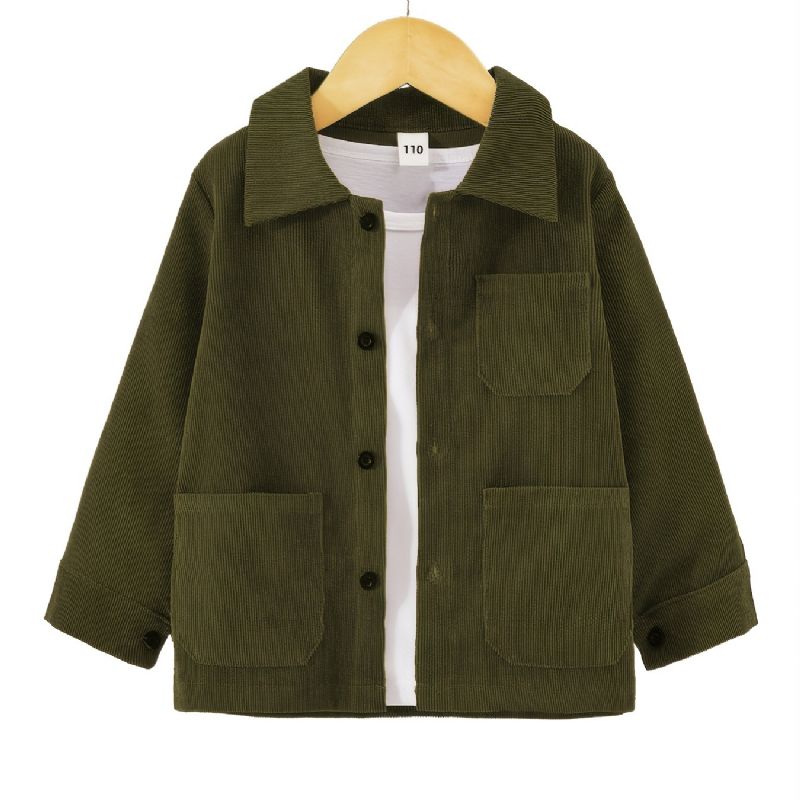 Pojkar Army Green Manchester Button Down Jacka Barnkläder