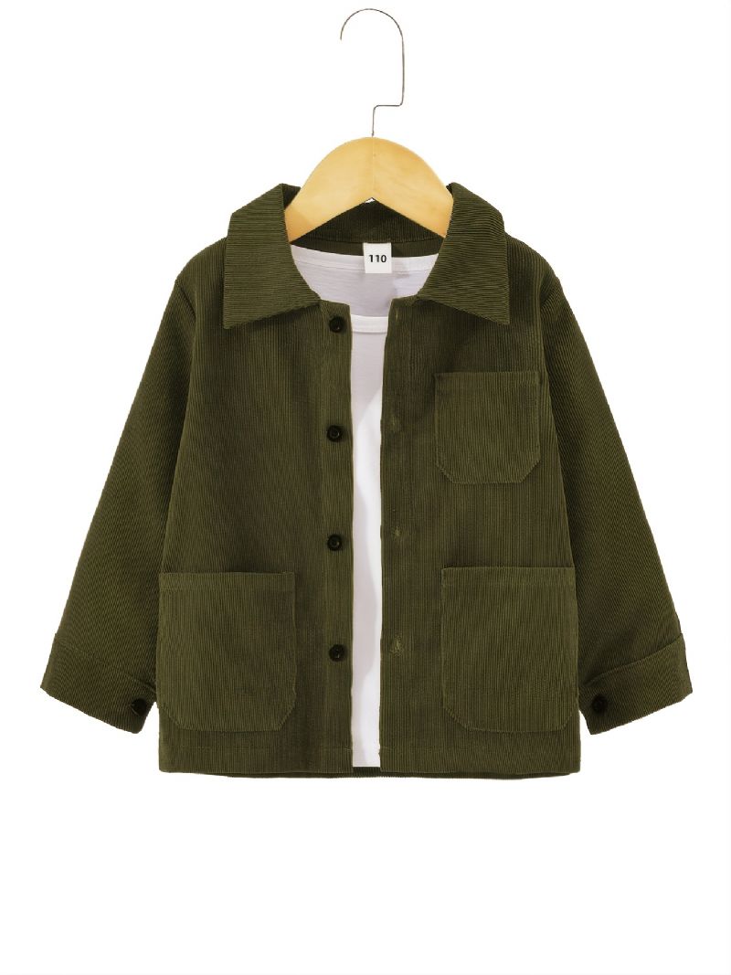 Pojkar Army Green Manchester Button Down Jacka Barnkläder