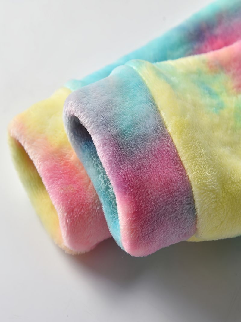 Tjejer Tie Dye Fleece Zipper Jacka För Vinter Barnkläder