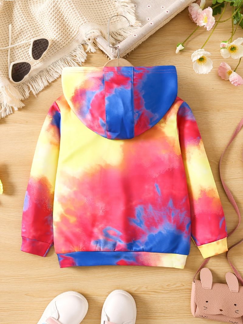 Tjejjacka Casual Mode Tie Dye Hooded Zipper Jacka