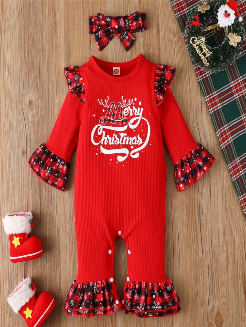 2st Kläder För Nyfödd Flicka Julklapp Långärmad Jumpsuit Bodysuit Söt Onesie Bebis Romper Outfits