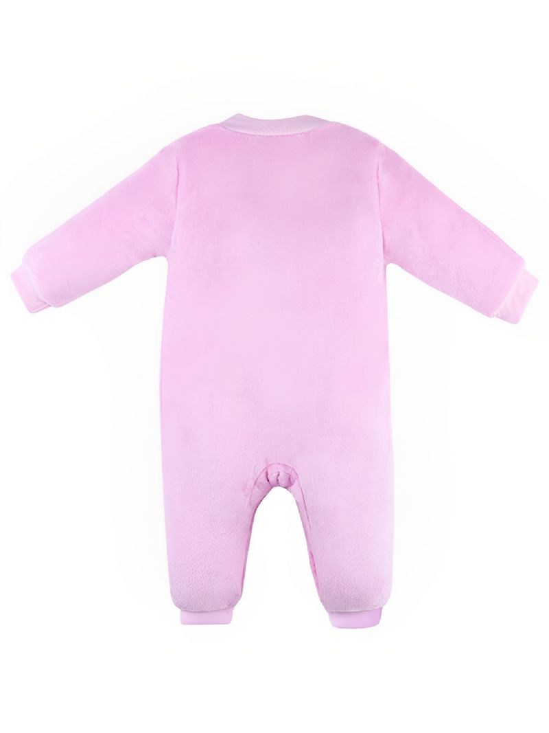 Barns Pink Heart Warm Långärmad Jumpsuit Vinteroutfits