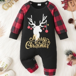 Bebis Flickor Jumpsuit Unisex-byxor Med Älgtryck För Jul