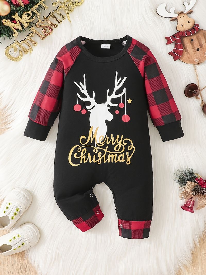 Bebis Flickor Jumpsuit Unisex-byxor Med Älgtryck För Jul