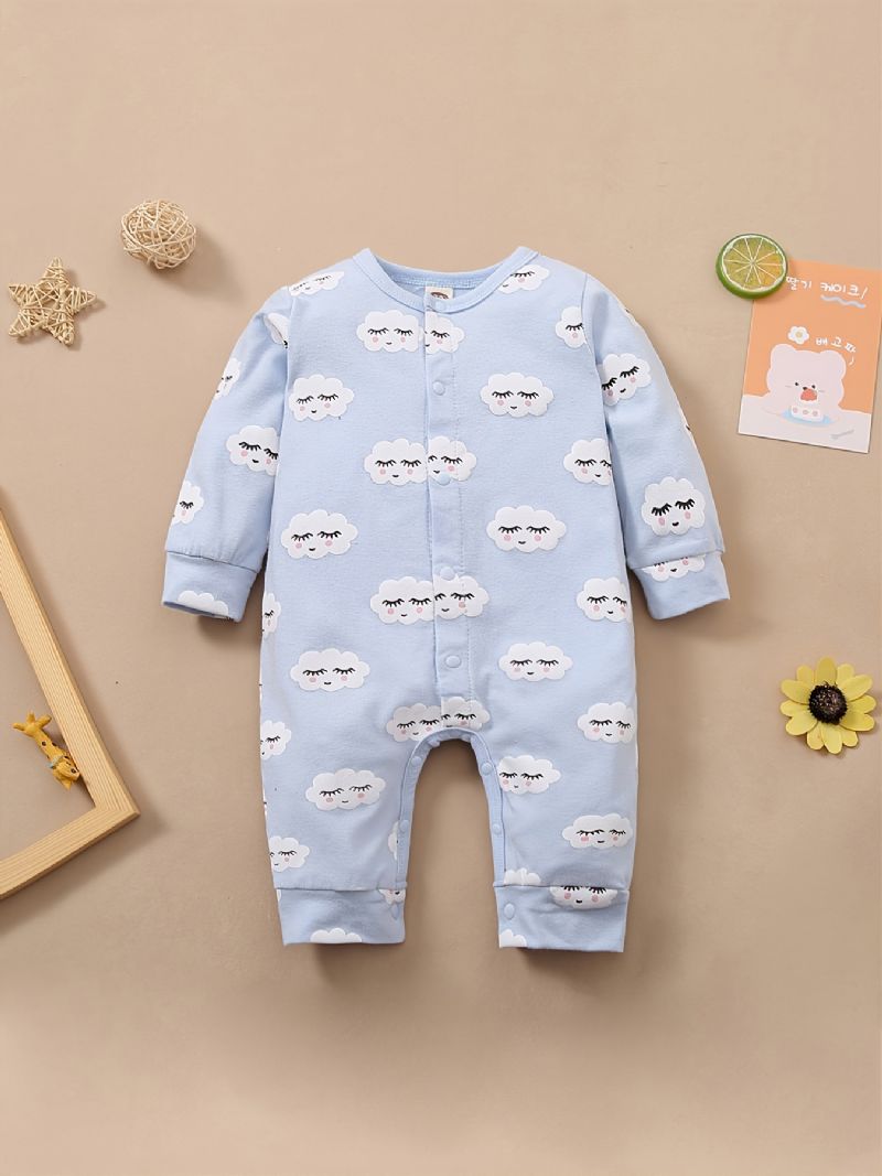 Bebis Flickor Jumpsuits Med Tecknat Molntryck