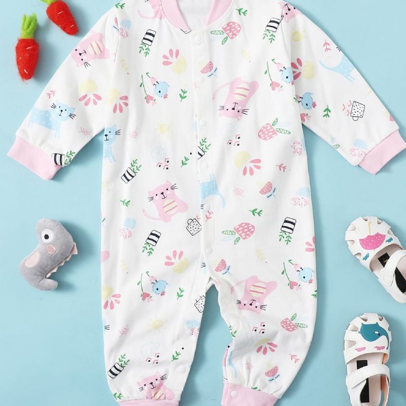 Bebis Flickor Långärmad Jumpsuit Romper Bodysuit