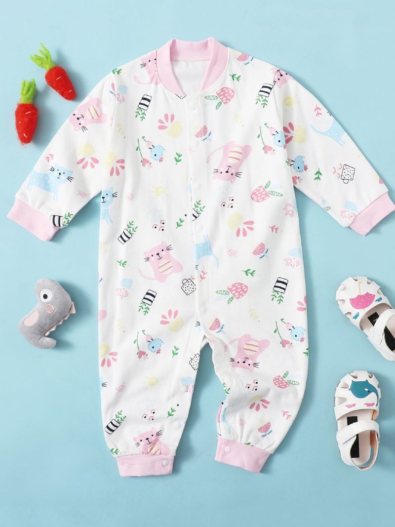 Bebis Flickor Långärmad Jumpsuit Romper Bodysuit